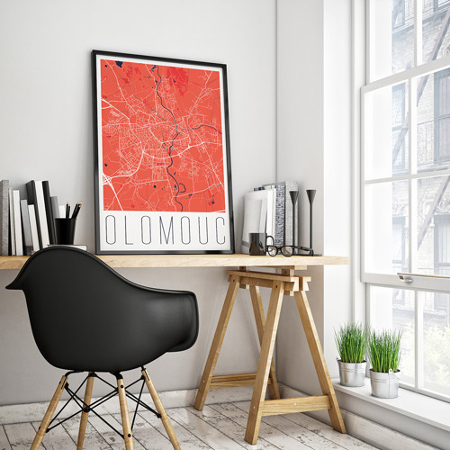 OLOMOUC, 50x70cm, moderní, červená — foto 2