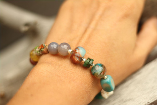 Náramok boho z minerálov mix — foto 3