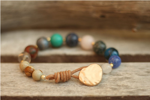 Boho náramok z minerálov mix — foto 2
