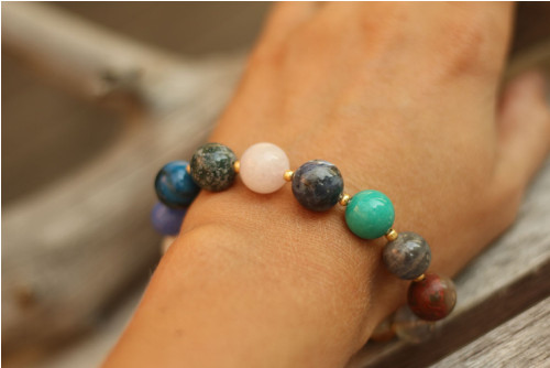 Boho náramok z minerálov mix — foto 3