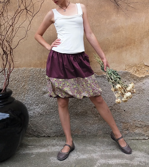 Bordó Sukénka Kytkatá — foto 3