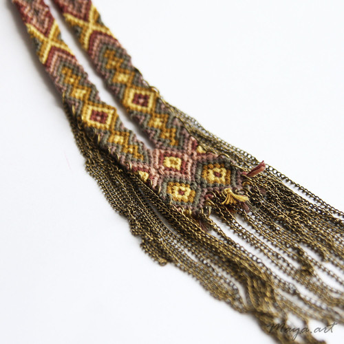 Žlutozelený náhrdelník MACRAMÉ NECKLACE — foto 2