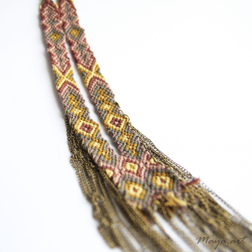 Žlutozelený náhrdelník MACRAMÉ NECKLACE — foto 3