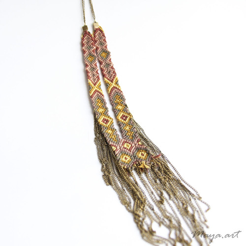 Žlutozelený náhrdelník MACRAMÉ NECKLACE — foto 4