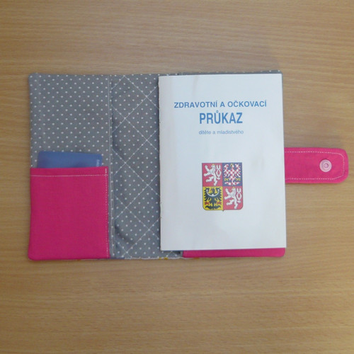 Obal na očkovací průkaz růžový- sovičky — foto 3