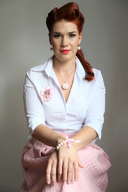Pastel pink macaron set (necklace + earrings) — foto 2