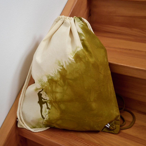 Plátěný batůžek (pytel) s horolezcem - khaki — foto 4