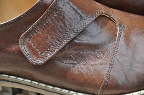 Kožené retro boty na suchý zip-Dark Brown — foto 2
