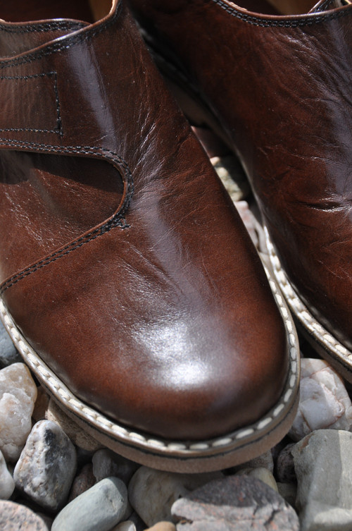 Kožené retro boty na suchý zip-Dark Brown — foto 4