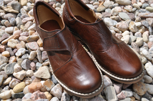 Kožené retro boty na suchý zip-Dark Brown — foto 6