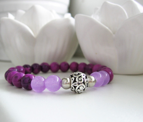 Violet náramek Sugilit • Chalcedon — foto 2