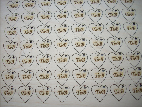 SRDCE 2 cm "Monogram s průřezem" KV0124 — foto 3