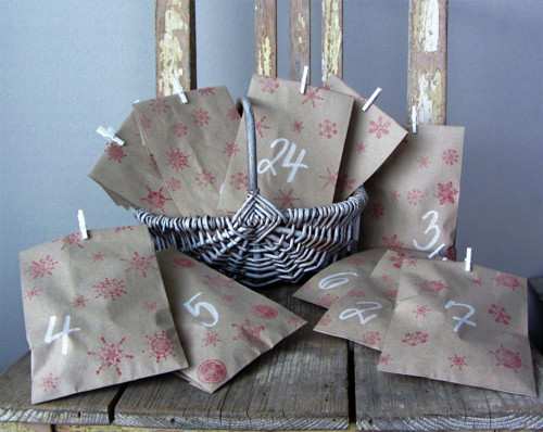 Recy - adventní pytlíky - červené vločky — foto 2