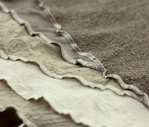 "Patchworková" sukně světlá khaki — foto 2