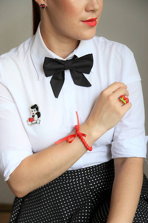 Black bow tie (woman bow tie) — foto 3