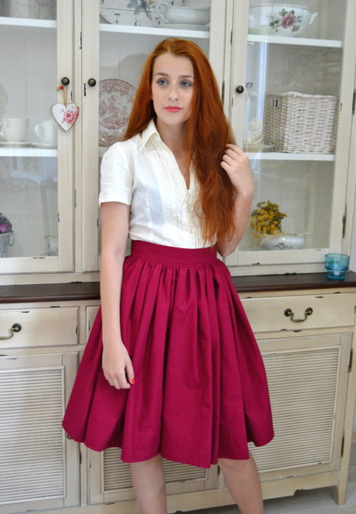 Sukýnka - vínová — foto 3
