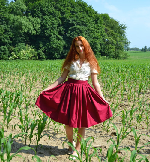 Sukýnka - vínová — foto 4