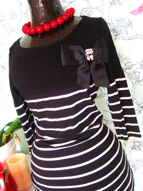 Minišatotunika black&white stripes — foto 3
