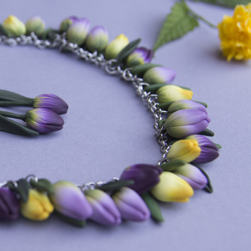 Náhrdelník a náušnice - Tulipány — foto 3
