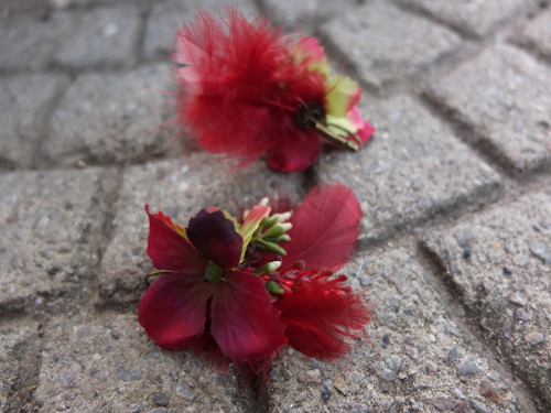 Náušnice s vínovými peříčky — foto 5