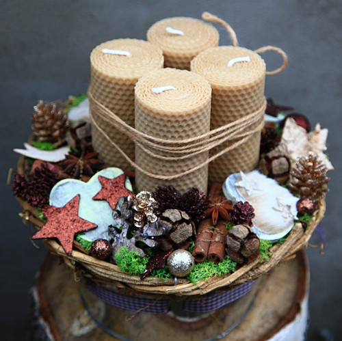Přírodní adventní svícen — foto 2