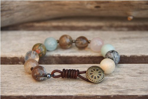 Boho náramok z minerálov mix — foto 2