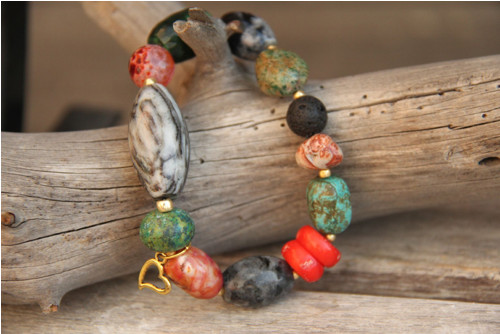 Boho náramok z minerálov mix — foto 2