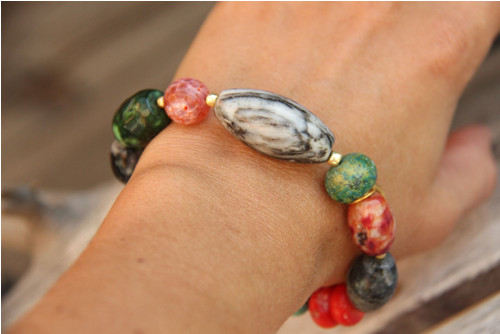 Boho náramok z minerálov mix — foto 3