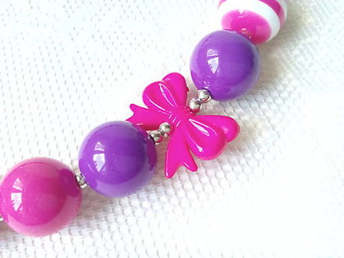 Bubblegum necklace (fuchsia/violet/white) — foto 2