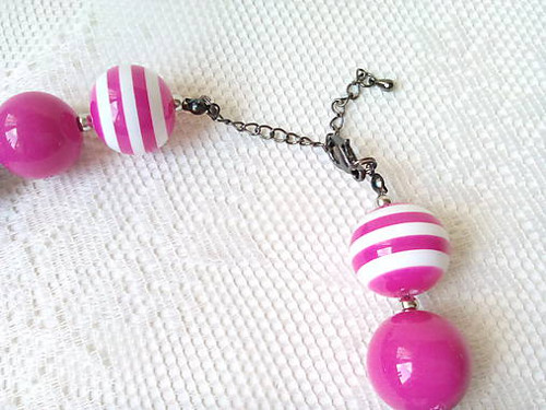 Bubblegum necklace (fuchsia/violet/white) — foto 3