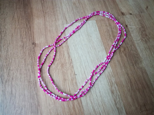Strakatý růžový náhrdelník / náramek — foto 3