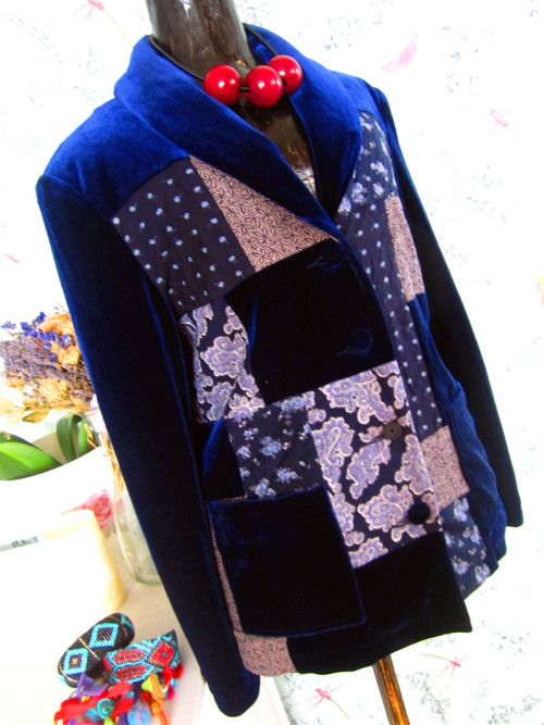 Sáčko patchwork v sametu — foto 2
