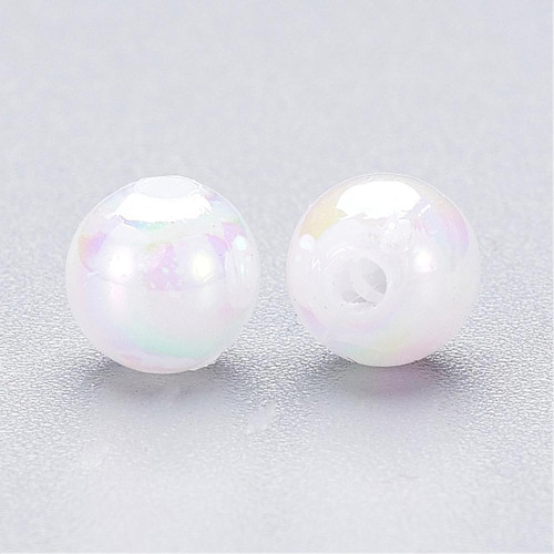 Plastové korálky pr.8mm (50ks) - white — foto 2