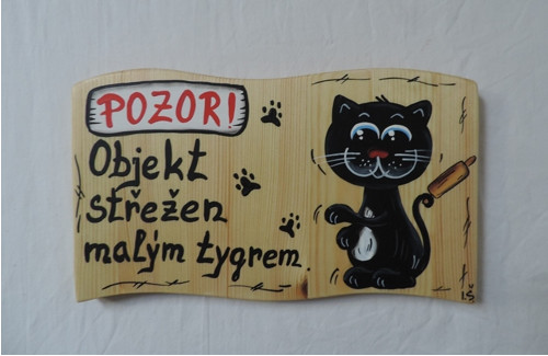 Cedule na plot-kočka hlídací — foto 2