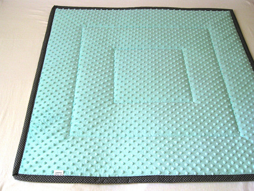 PATCHWORK dětská deka 95x95+minky mentol — foto 5