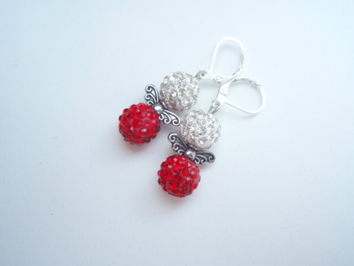 Vánoční shamballa , postříbřené- náušnice — foto 3