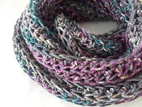 Háčkovaný nákrčník tweed melír — foto 4