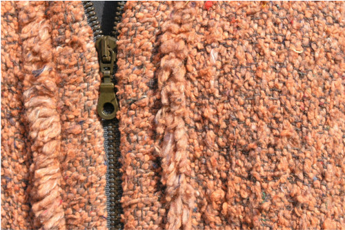 Kabátek velký, cihlový – límec, vafle — foto 6