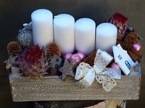 Adventní svícen ve stylu Provance — foto 2