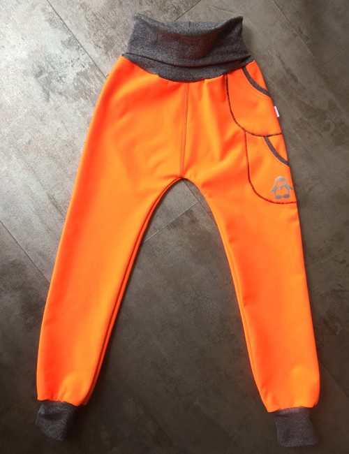 Dětské softshell kalhoty Neon oranžová — foto 3