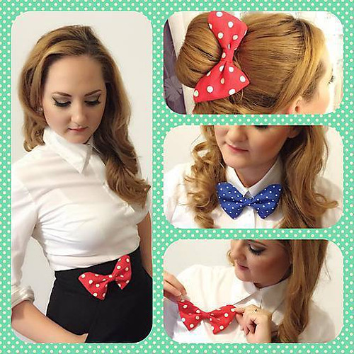 Light grey bow tie with white polka dots — foto 2