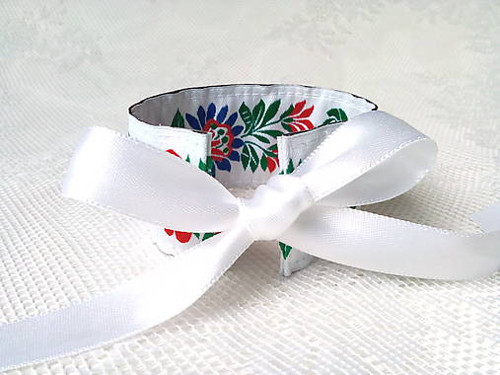 Slovak folklore bracelet (white) — foto 2