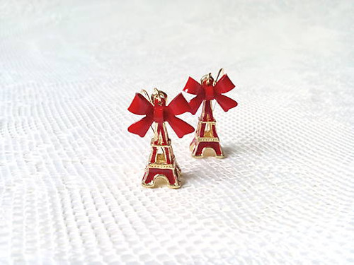 Eiffel earrings (red/24k Gold) — foto 2
