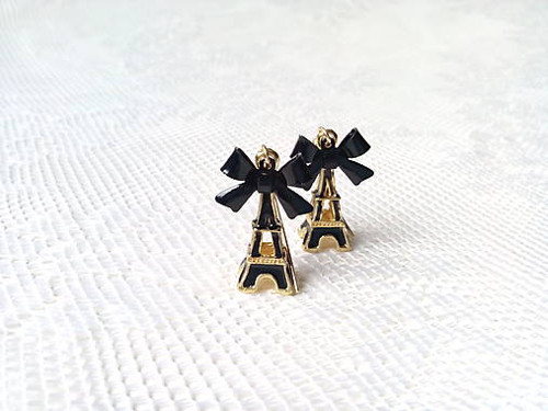 Eiffel earrings (black/24k Gold) — foto 2