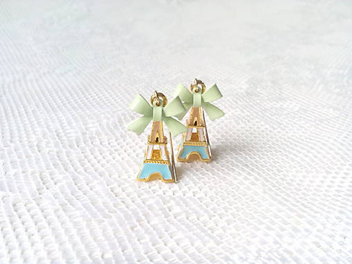 Eiffel earrings (pastel/24k Gold) — foto 2