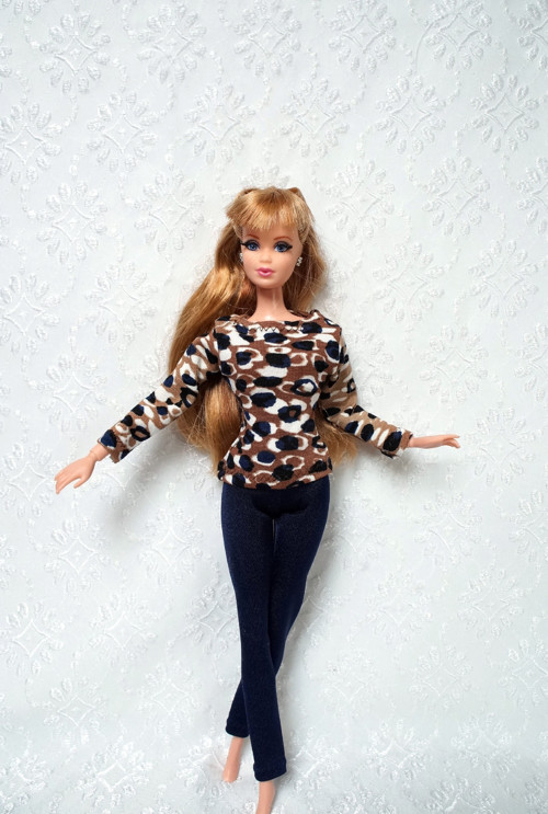 Modro-hnědý komplet pro Barbie — foto 2