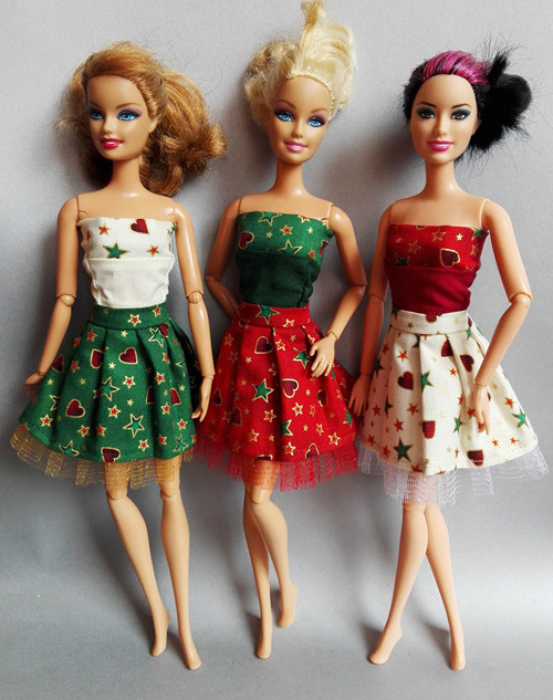 Vánoční sukýnky pro Barbie - zelená — foto 4
