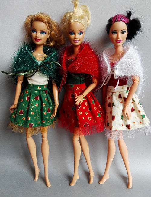 Vánoční sukýnky pro Barbie - zelená — foto 5