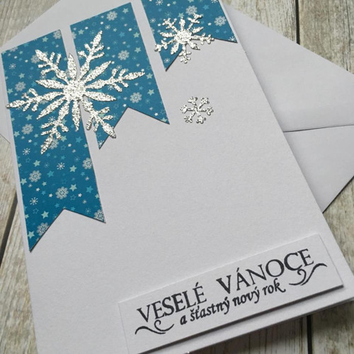 Přání "veselé Vánoce" s vločkami — foto 2