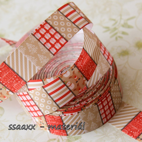 Rypsová stuha ~ 25 mm ~ vánoční patchwork — foto 2